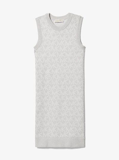 Metallic Logo Knit Tank Dress in PALE GREY | Michael Kors