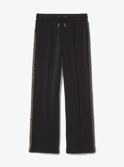 Metallic Logo Tape Stretch Jersey Track Pants