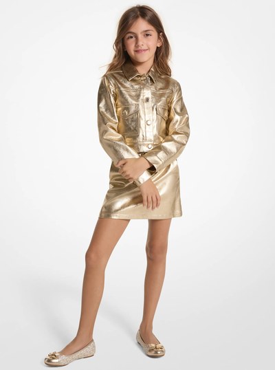 Metallic Moto Jacket in GOLD | Michael Kors
