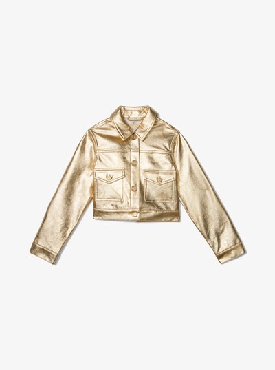 Metallic Moto Jacket in GOLD | Michael Kors