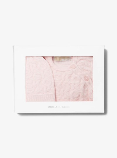 3-Piece KORS Cotton Terry Blend Baby Pajama Set in PALE PINK | Michael Kors