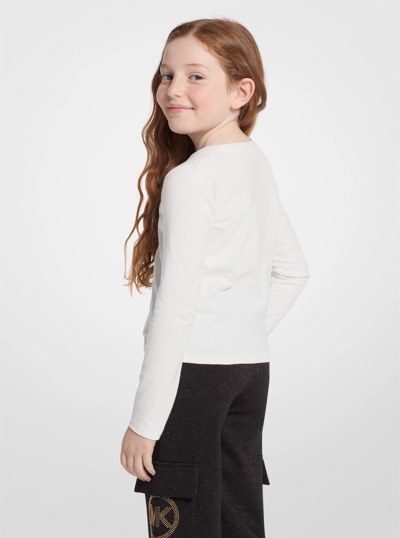 Studded KORS Cotton Shirt in OFF WHITE | Michael Kors