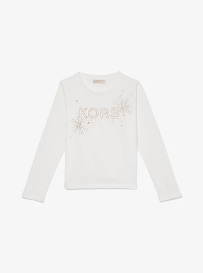 Studded KORS Cotton Shirt in OFF WHITE | Michael Kors