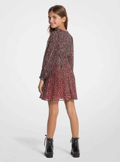 Metallic Leopard Dress in CAMEL/BLACK | Michael Kors