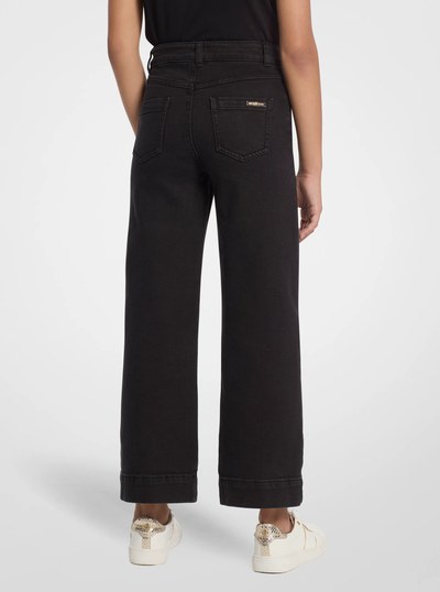 Grommeted Whipstitch Jeans in BLACK | Michael Kors