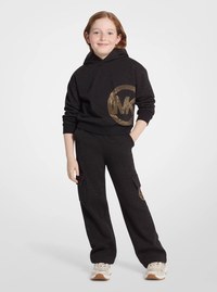 Studded Logo Cotton Blend Cargo Pants