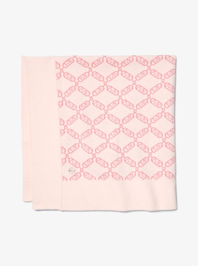 Empire Logo Jacquard Baby Blanket in PALE PINK | Michael Kors