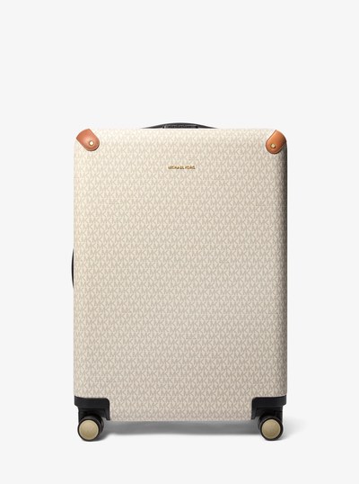 Large Logo Suitcase in VANILLA/ACORN | Michael Kors