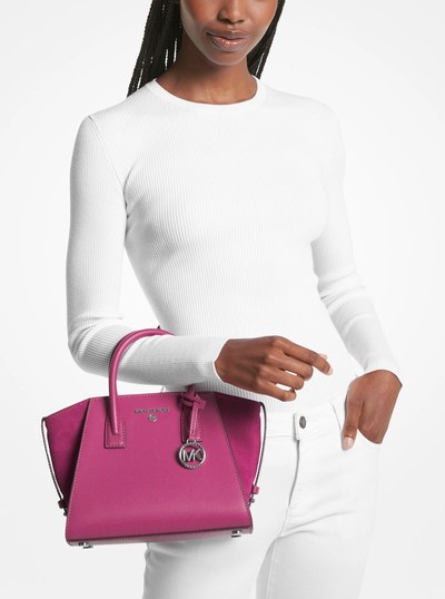 Avril Small Leather Top-Zip Satchel