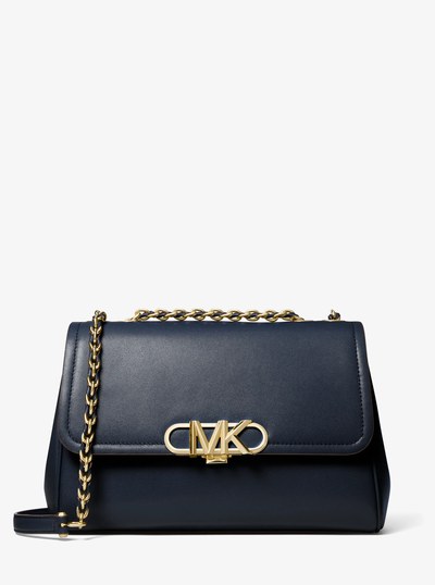 Parker Extra-Large Leather Shoulder Bag in NAVY | Michael Kors