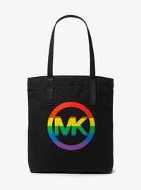 Bolso tote PRIDE de algod&oacute;n con logotipo de arco&iacute;ris