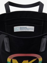 Bolso tote PRIDE de algod&oacute;n con logotipo de arco&iacute;ris