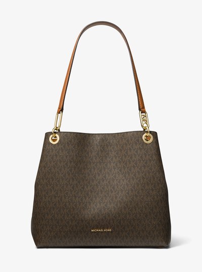 Kensington Large Signature Logo Tote Bag in BRN/ACORN | Michael Kors
