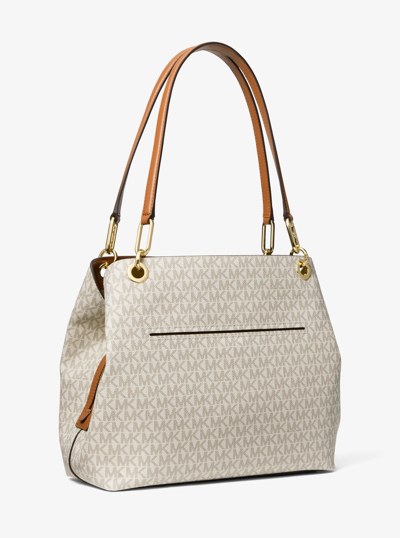 Kensington Large Signature Logo Tote Bag in VANILLA/ACORN | Michael Kors