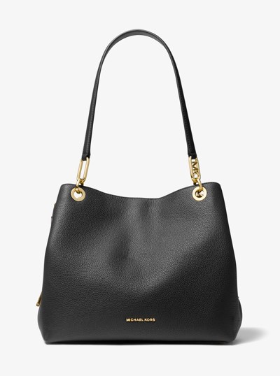 Kensington Large Pebbled Leather Tote Bag in BLACK | Michael Kors