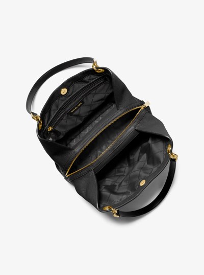 Kensington Large Pebbled Leather Tote Bag in BLACK | Michael Kors