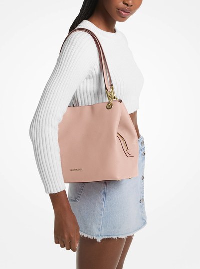 Kensington Large Pebbled Leather Tote Bag in SOFT PINK | Michael Kors