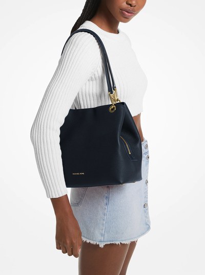 Kensington Large Pebbled Leather Tote Bag in DRESS BLUES | Michael Kors