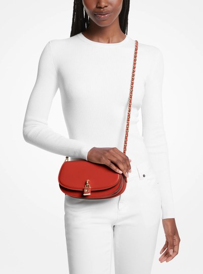 Mila Small Leather Shoulder Bag in BR TERRACTTA | Michael Kors