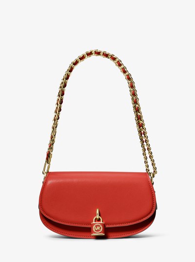 Mila Small Leather Shoulder Bag in BR TERRACTTA | Michael Kors
