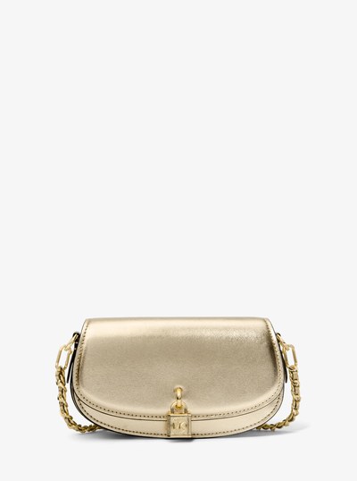 Mila Small Metallic Leather Shoulder Bag