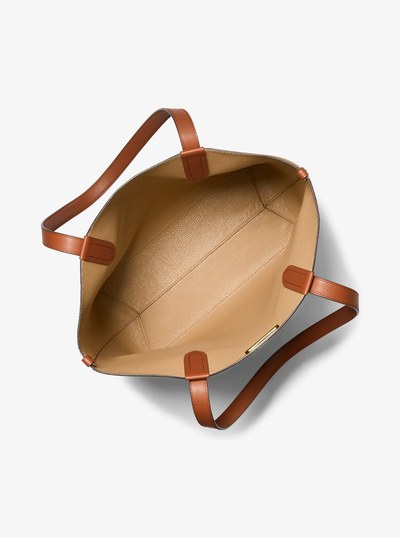 Eliza Extra-Large Pebbled Leather Reversible Tote Bag in LUGGAGE | Michael Kors