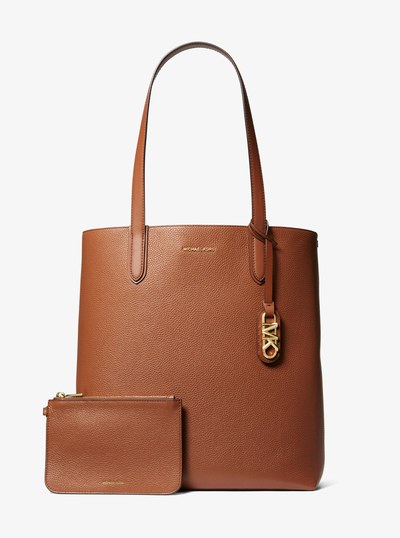 Eliza Extra-Large Pebbled Leather Reversible Tote Bag in LUGGAGE | Michael Kors