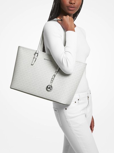Jet Set Travel Medium Logo Top-Zip Tote Bag