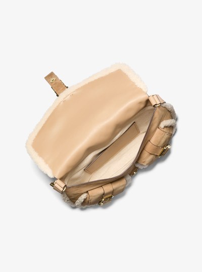 Darrington Large Suede and Shearling Messenger Bag