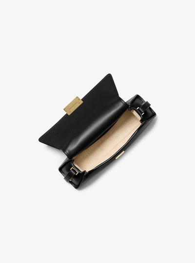 Ludlow Medium Leather Shoulder Bag in BLACK | Michael Kors
