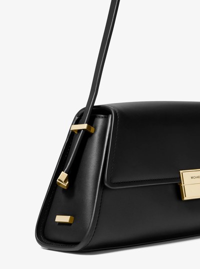 Ludlow Medium Leather Shoulder Bag in BLACK | Michael Kors