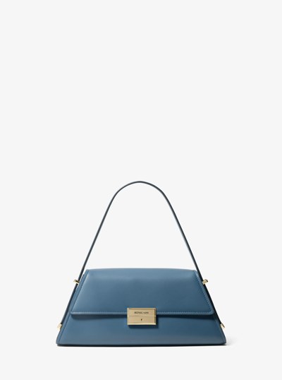 Ludlow Medium Leather Shoulder Bag in DK CHAMBRAY | Michael Kors