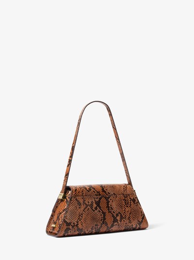Ludlow Medium Snake Embossed Leather Shoulder Bag in LUGGAGE | Michael Kors