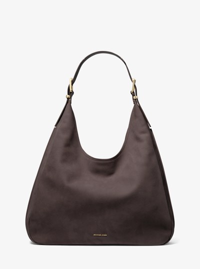Grand sac &agrave; &eacute;paule boh&egrave;me Nolita en cuir Nubuck in CHOCOLAT | Michael Kors