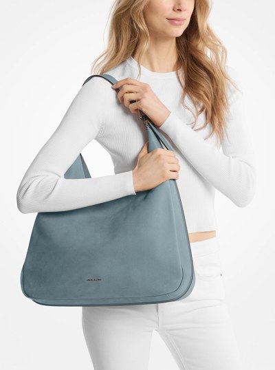 Nolita Large Nubuck Hobo Shoulder Bag in CHAMBRAY | Michael Kors