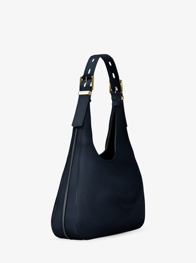 Nolita Large Nubuck Hobo Shoulder Bag in MIDNIGHT | Michael Kors