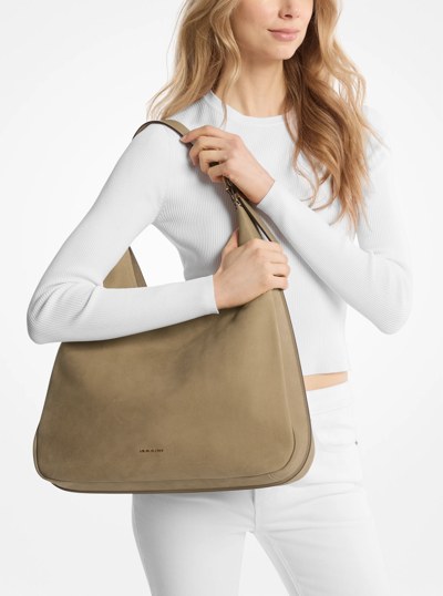 Grand sac &agrave; &eacute;paule boh&egrave;me Nolita en cuir Nubuck in BOGUE | Michael Kors