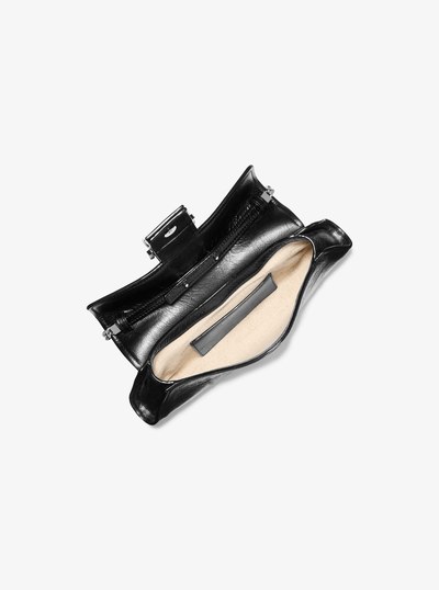 Colby Small Crackled Leather Convertible Clutch