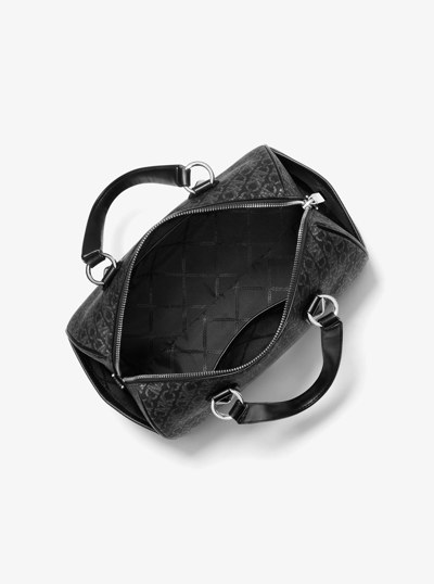 Grayson Medium Metallic Empire Signature Logo Satchel