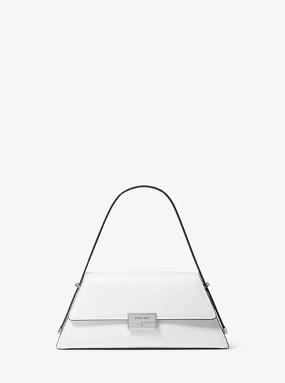 Ludlow Medium Leather Shoulder Bag in OPTIC WHITE | Michael Kors