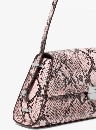 Ludlow Medium Snake Embossed Leather Shoulder Bag in SMOKEY ROSE | Michael Kors
