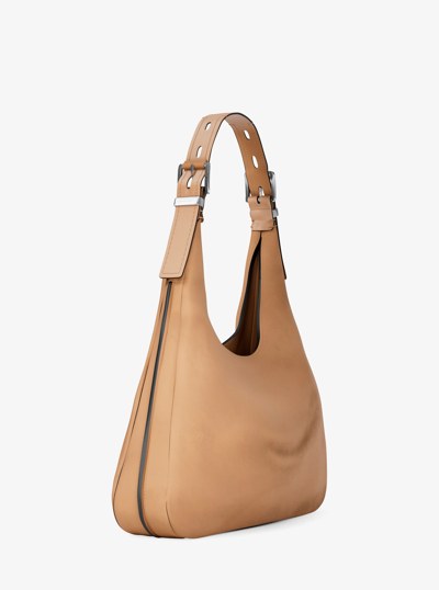 Nolita Large Nubuck Hobo Shoulder Bag in PEANUT | Michael Kors
