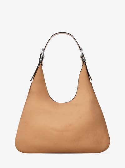 Nolita Large Nubuck Hobo Shoulder Bag in PEANUT | Michael Kors