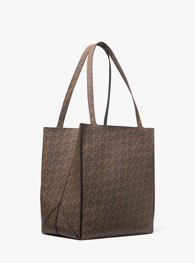 Jordi Large Empire Signature Logo Tote Bag in BROWN | Michael Kors