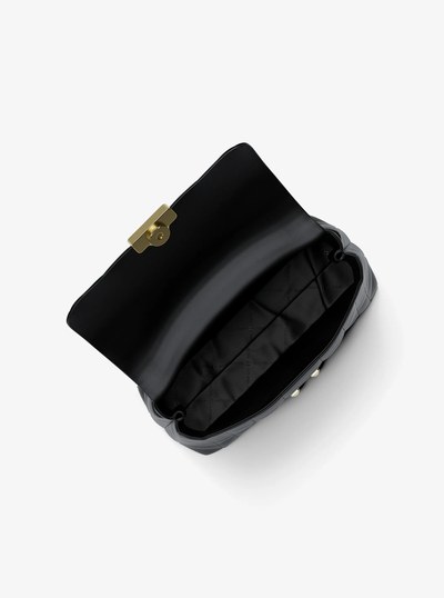 Tribeca Medium Quilted Leather Satchel in BLACK | Michael Kors