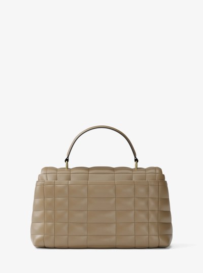 Tribeca Medium Quilted Leather Satchel in HUSK | Michael Kors