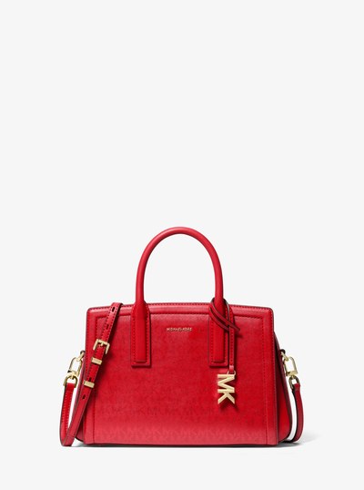 Bolso satchel Laila peque&ntilde;o con logotipo metalizado exclusivo in CARMES&Iacute; | Michael Kors