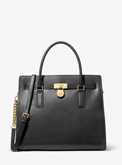 Bolso Satchel Hamilton Moderne grande de piel in NEGRO | Michael Kors