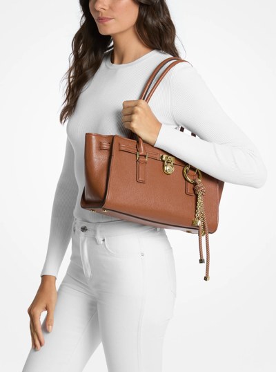 Hamilton Moderne Small Leather Satchel in LUGGAGE | Michael Kors