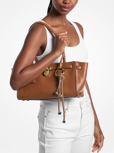 Hamilton Moderne Small Leather Satchel in LUGGAGE | Michael Kors